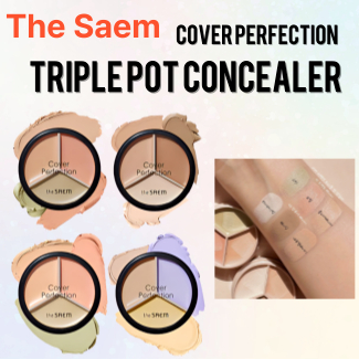 【The Saem】Cover Perfection Triple Pot คอนซีลเลอร์ 3 เฉดในตลับเดียว (4.5g x 3)