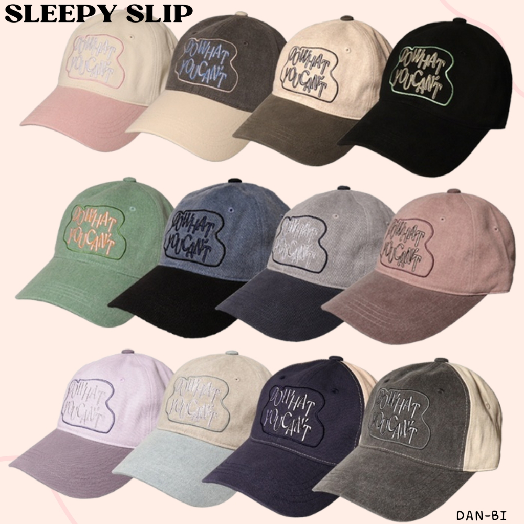 [SLEEPYSLIP] (UNISEX) Do WHAT YOU CANT BALL CAP_18COLOR / สินค้า KR ของแท้ 100% / สไตล์เกาหลี / คุณภาพดี