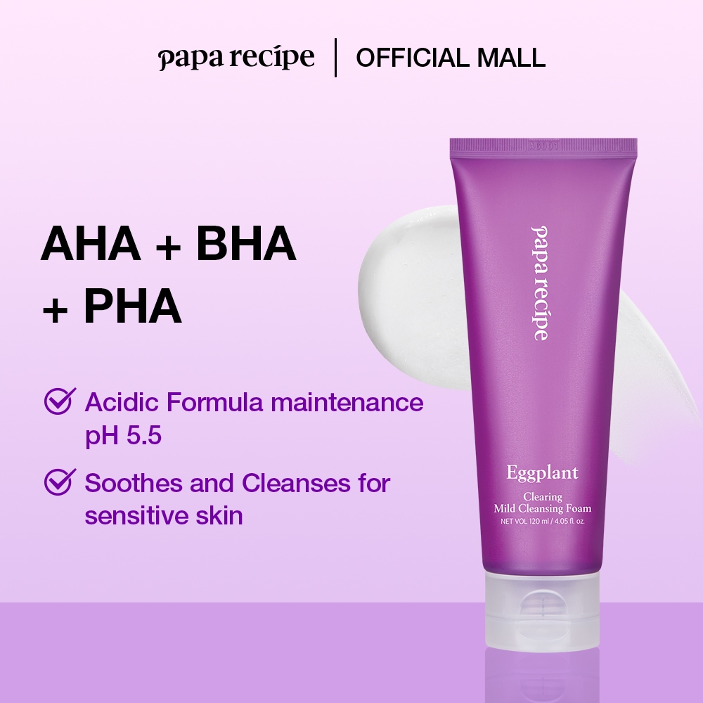 paparecipe Eggplant Clearing Mild Cleansing Foam 120ml แอกแพลนท์เคลียริ่งมายด์คลีนซิ่งโฟม