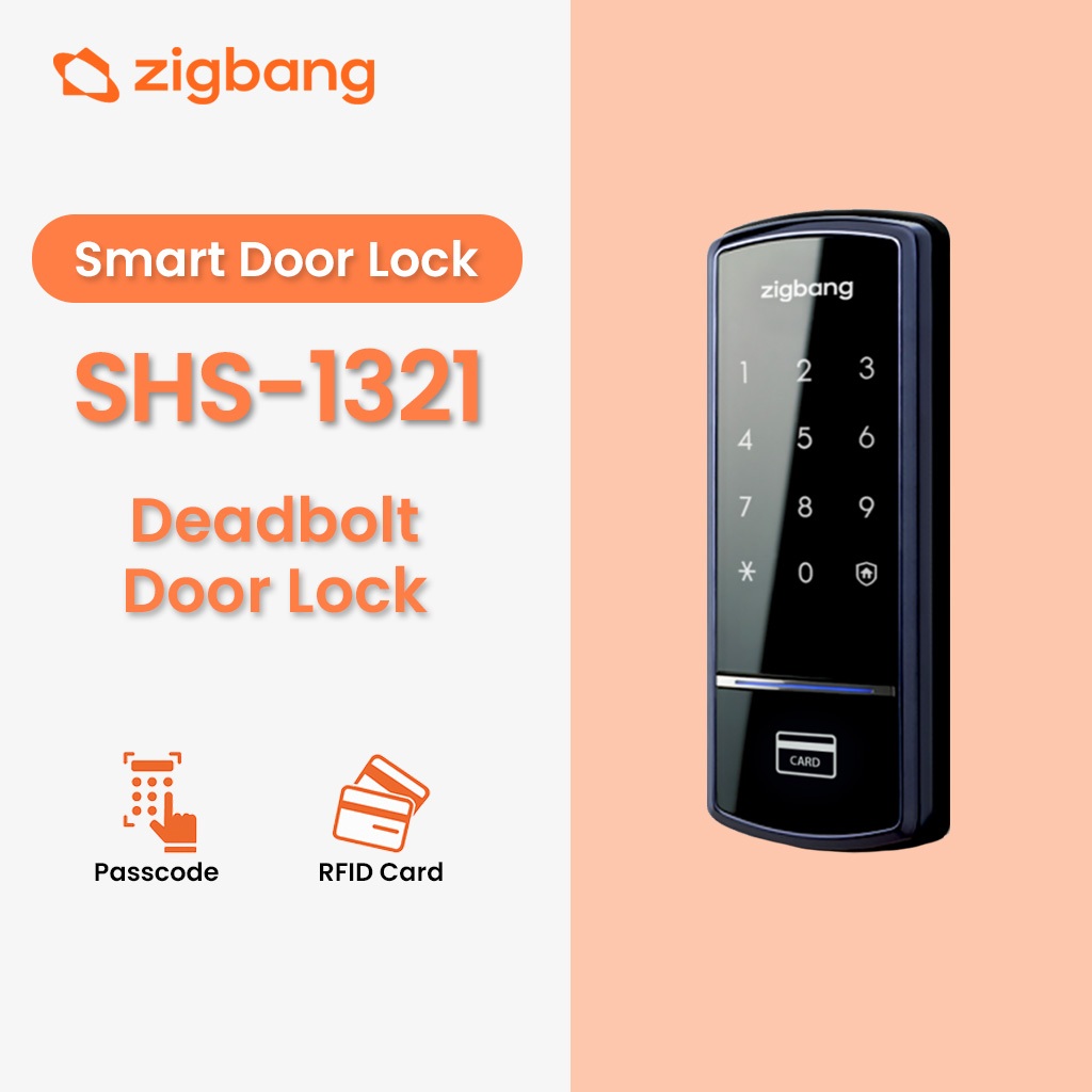 SAMSUNG Zigbang SHS-1321 ล็อคประตูดิจิตอลอัจฉริยะ | PIN + RFID | Entry Keyless | แบบขอบผอม | ซัมซุง SDS | โมเดลเกาหลี