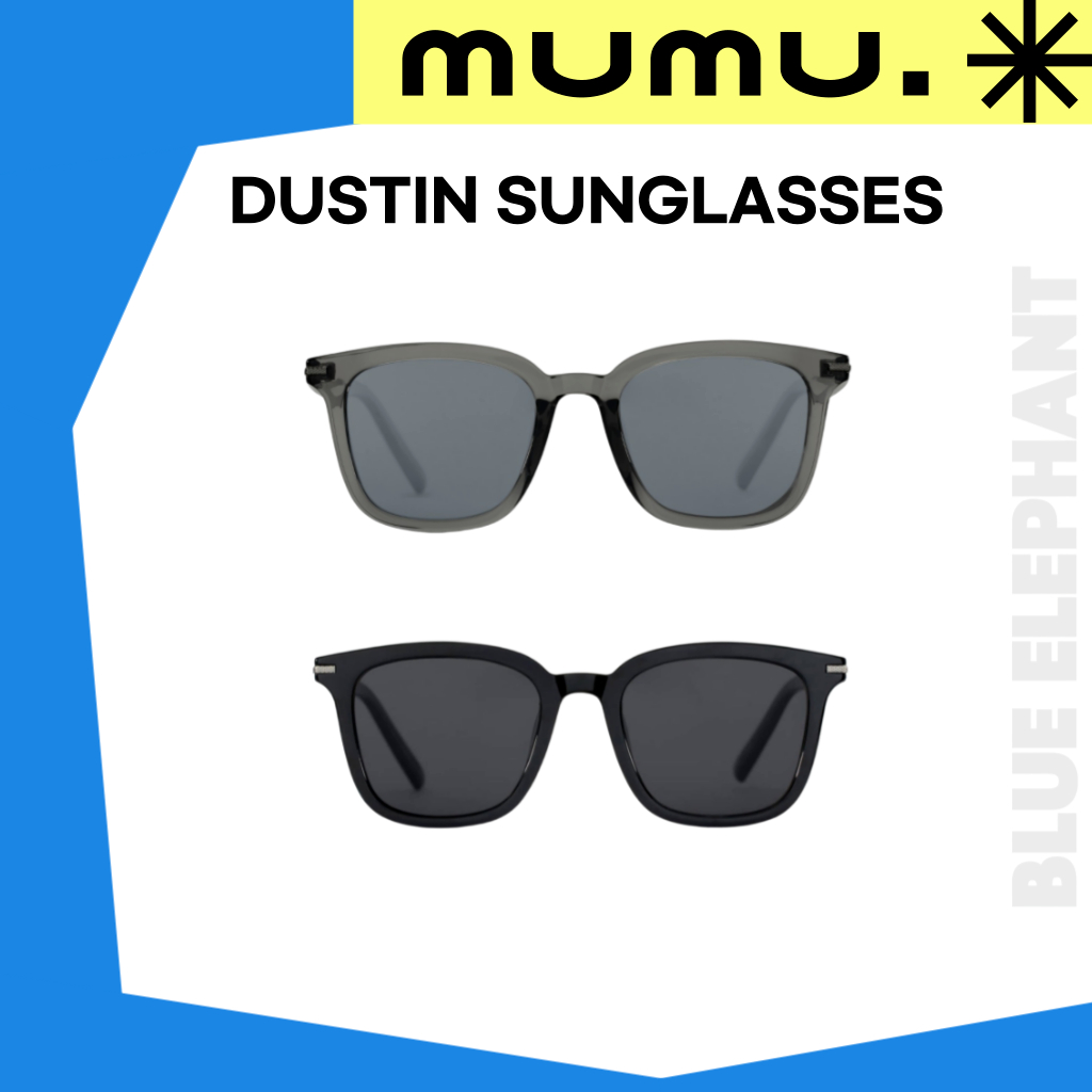 แว่นกันแดด Dustin จาก BLUE ELEPHANT - การป้องกัน UV400 สีคริสตัลเข้ม/ดำ