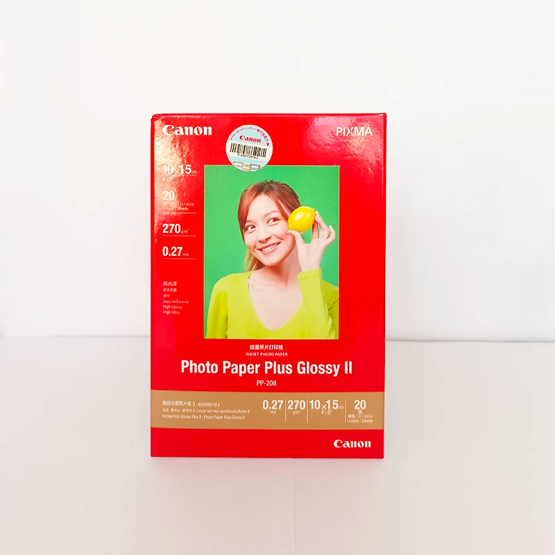 กระดาษภาพถ่าย Canon Plus Glossy II PP-208 4R 4"x6" (20 แผ่น/100 แผ่น) PP-208 A4 (20 แผ่น)