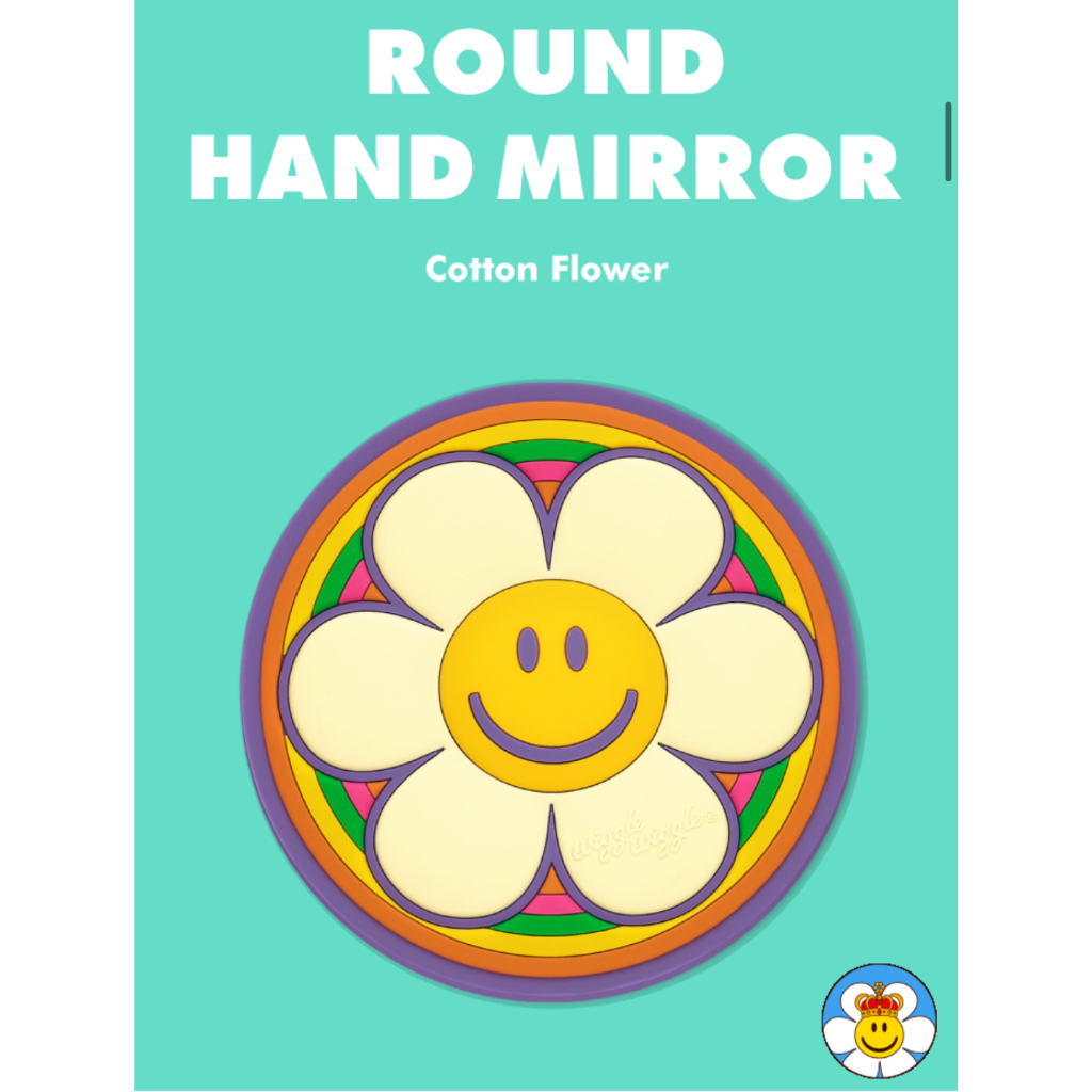 [Wiggle Wiggle] ROUND HAND MIRROR -Cotton Flower