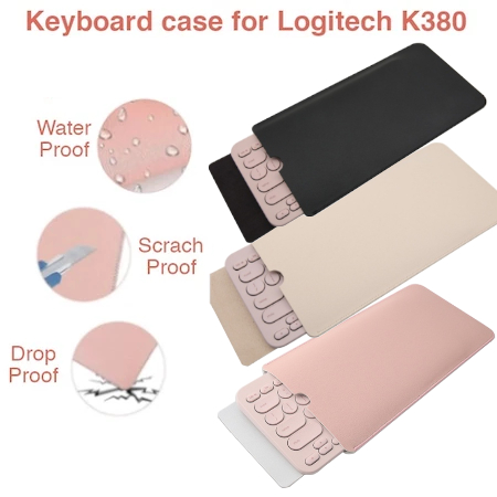 K380 K380s K390 กระเป๋าคีย์บอร์ดหนังน้ําหนักเบาและบางแบบพกพาซับฝาครอบคีย์บอร์ดกันฝุ่น