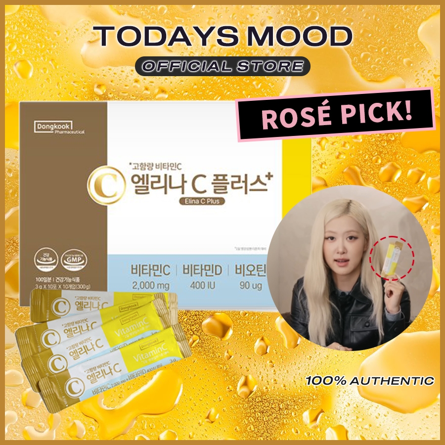 [DongKook] Elina C Plus 2000mg วิตามินซี + 400IU วิตามินดี | อาหารเสริม แป้งเนื้อหาสูง Immune Bone Health Korea K-Health