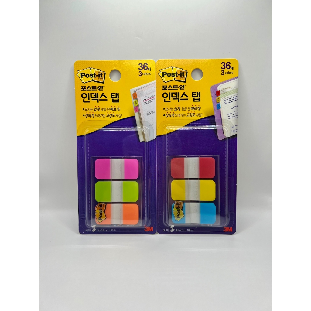 3m Post-It Sticky Index Tab 3818 mm 12 ชิ้น3 สี