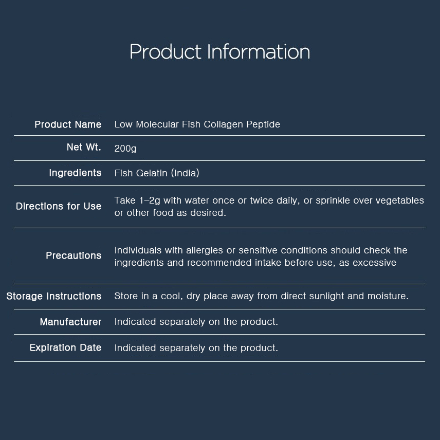 HappyPure Collagen 300Da ปลาโมเลกุลต่ําคอลลาเจนเปปไทด์ผง 200ก ซุปเปอร์ฟู้ด - รูปที่ 4