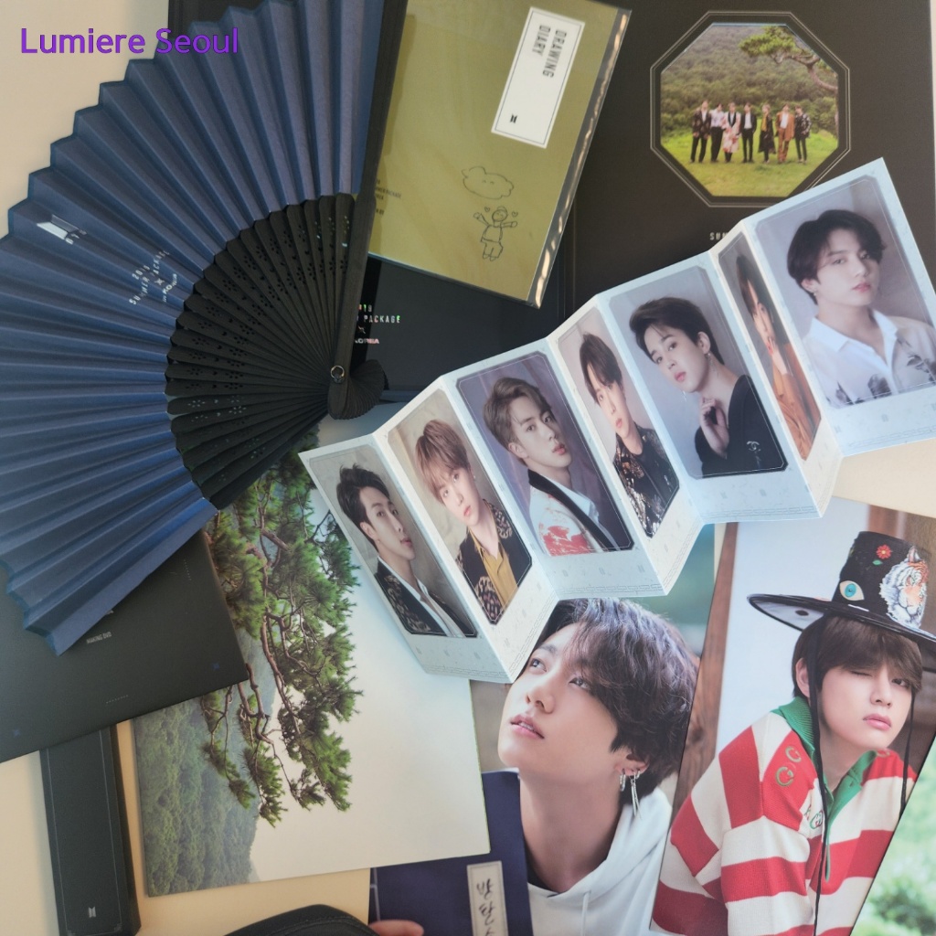 BTS 2019 Summer Package Official MD – หน้าจอพับ / ชุดโปสเตอร์ / ไดอารี่การวาดภาพ (RM / Jin/ Jung Koo