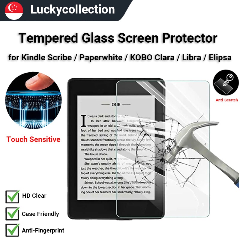 กระจกนิรภัยป้องกันหน้าจอสําหรับ Kindle Scribe/ Paperwhite 2/KOBO Clara/Libra/ Elipsa/Kobo libra Colo