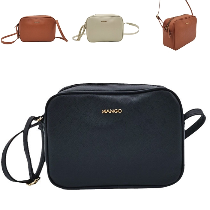 Mango Crossbody Sling Shoulder Camera Bag (สีดํา, Off White, Camel)