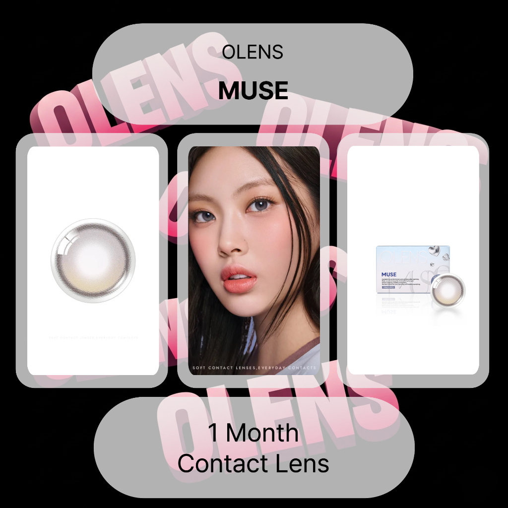 [OLENS] คอนแทคเลนส์ 1 เดือน <MUSE> (สีเทาส่องแสง)(13.3mm)(2P)