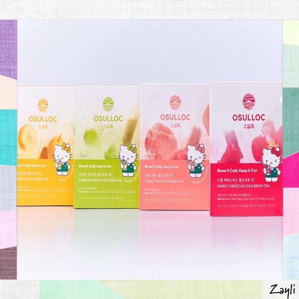 [OSULOC] Hello Kitty Cold Brew Tea (2.5g x 10ea)Sunset Peach / Honey Pear / Sweet Hibiscus / Sunshine Muscat