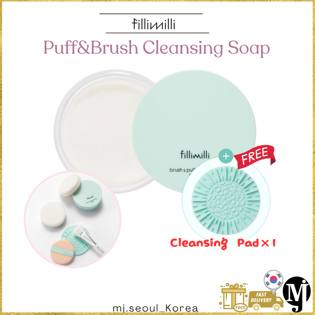 Fillimilli Puff&Brush Cleansing Soap+Cleansing Pad Set