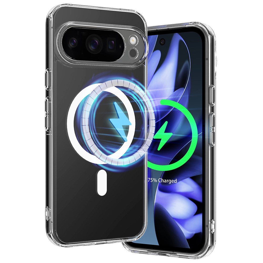 [SG] เคสสําหรับ Google Pixel 10a 10 9a 9 Pro XL พับ - ปลอกฝาครอบกันกระแทกแม่เหล็กไฮบริดคริสตัลใส