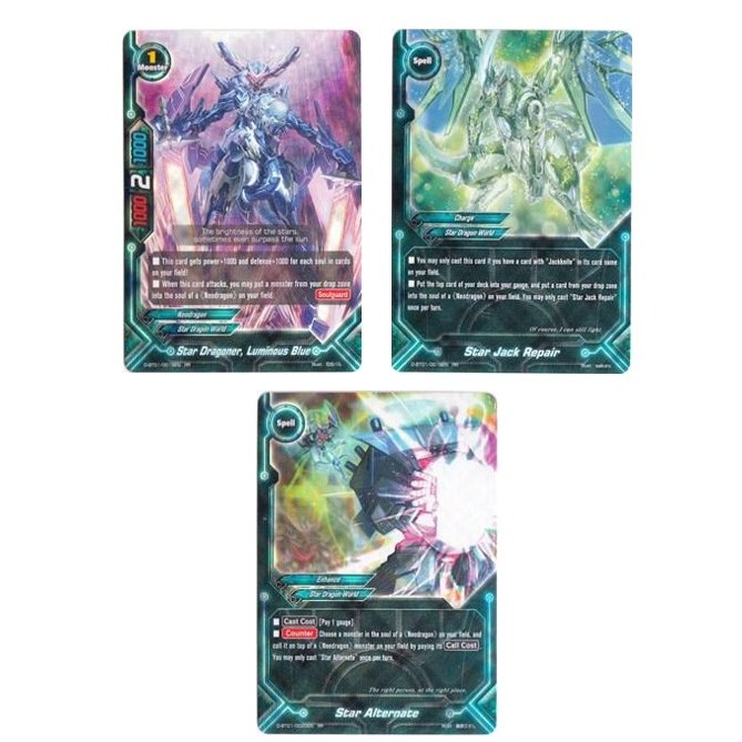 English Buddyfight Star Dragoner, Luminous Blue D-BT01/0018EN /Star Jack Repair D-BT01/0019EN /Star 