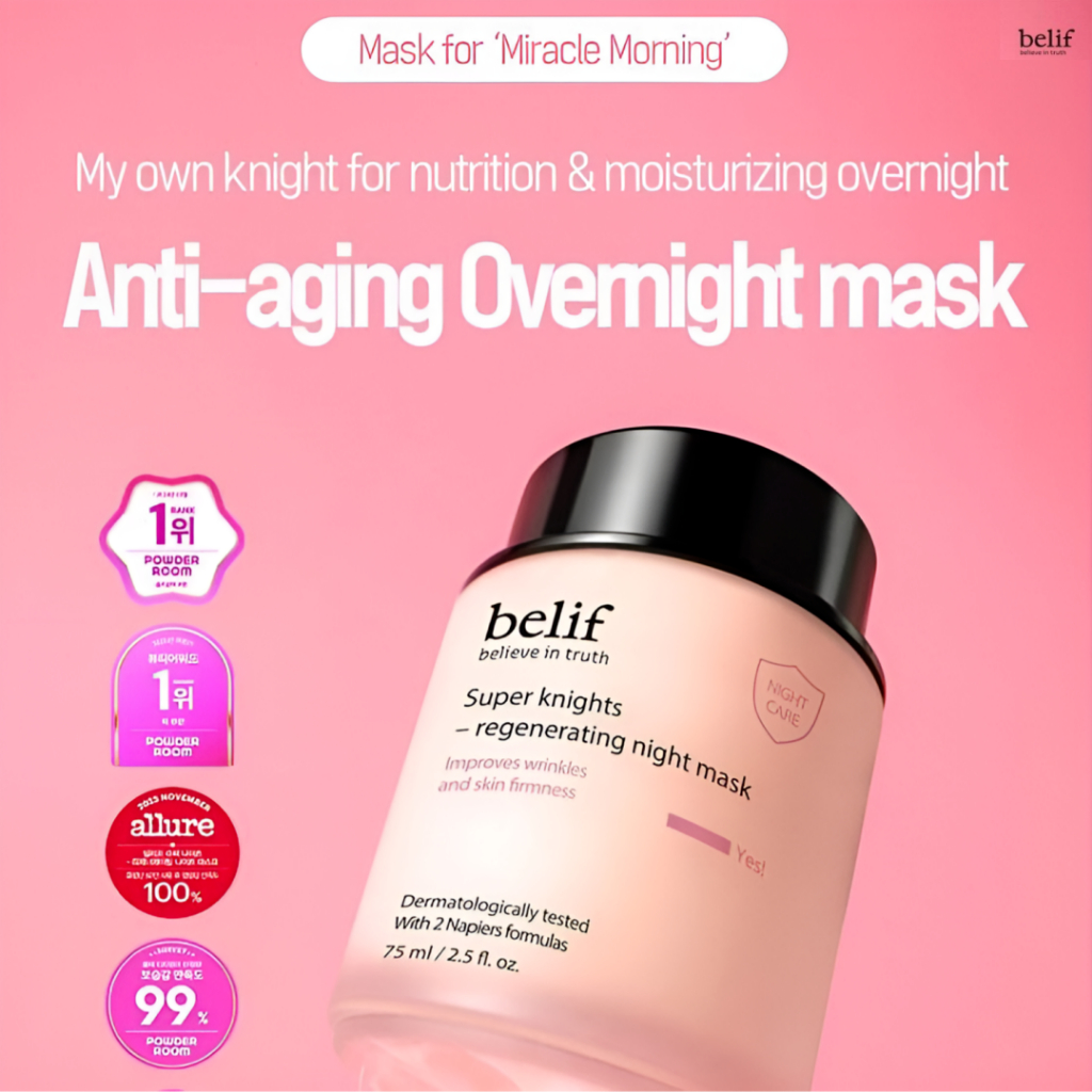 Belif Super Knights - Regenerating Night Mask 75ml - ต่อต้านริ้วรอย/ต่อต้านริ้วรอย บํารุงอย่างล้ําลึ