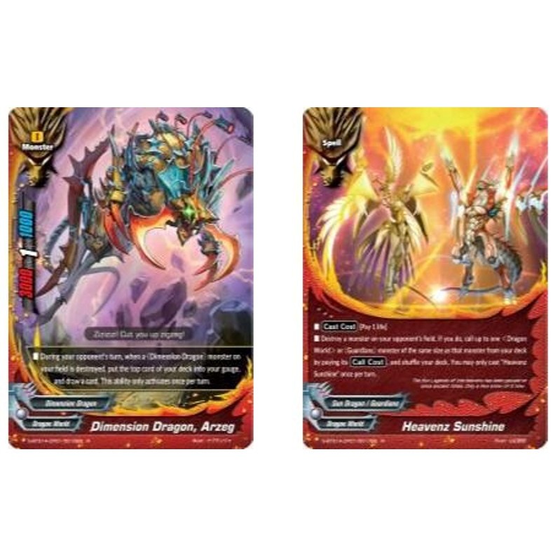 English Buddyfight Dimension Dragon, Arzeg S-BT01A-CP01/0016EN R/Heavenz Sunshine S-BT01A-CP01/0017E