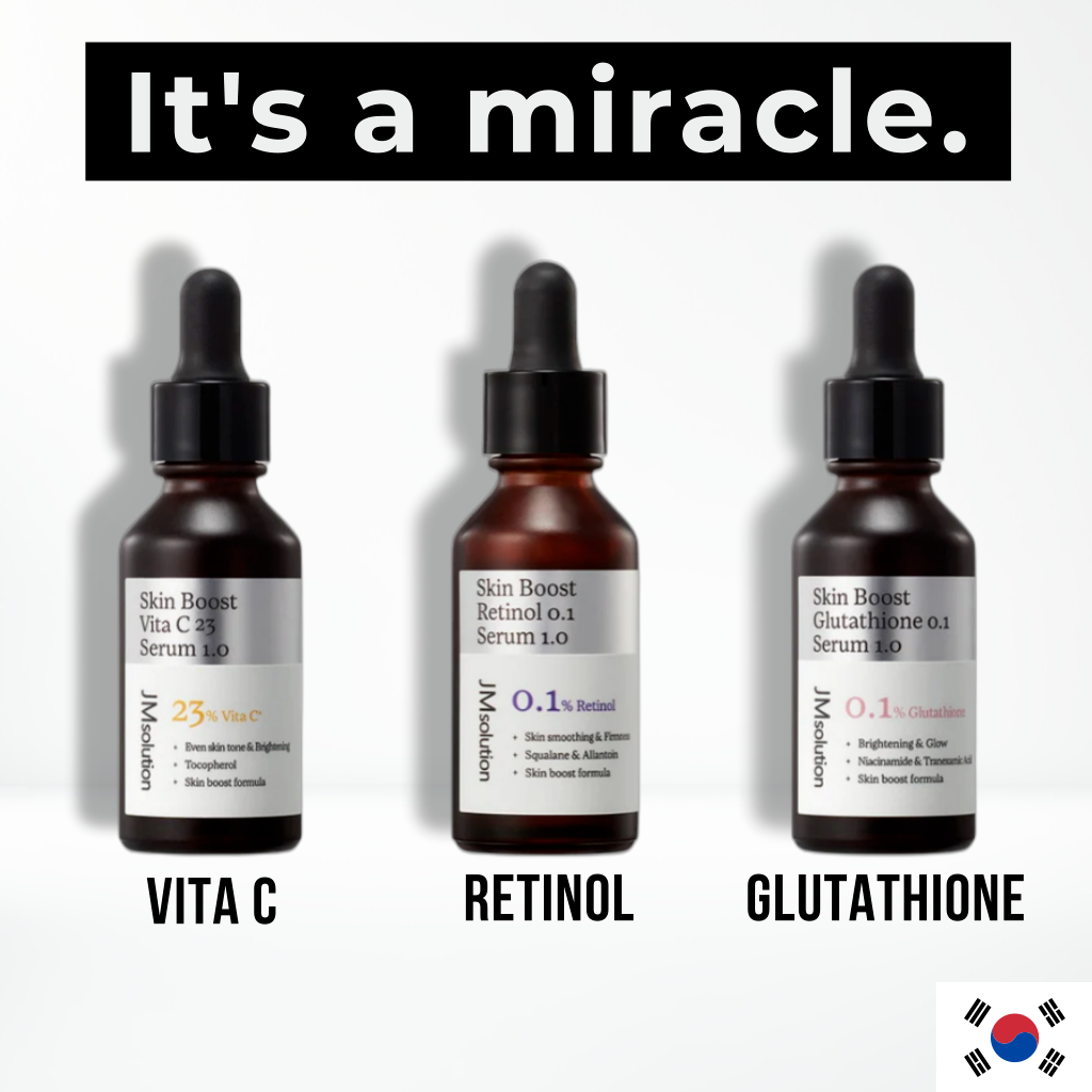 [พร้อมส่ง] Skin Boost Serum Set Retinol, Glutathione, Vitamin C 30ml