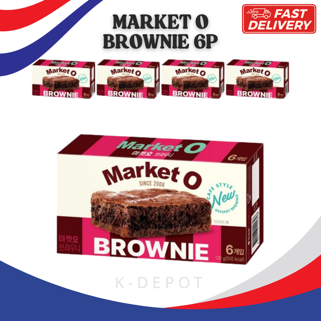 [ORION] Market O Real Brownie – 6 ชิ้น (120g) | Fudgy ขนมช็อกโกแลตเกาหลี