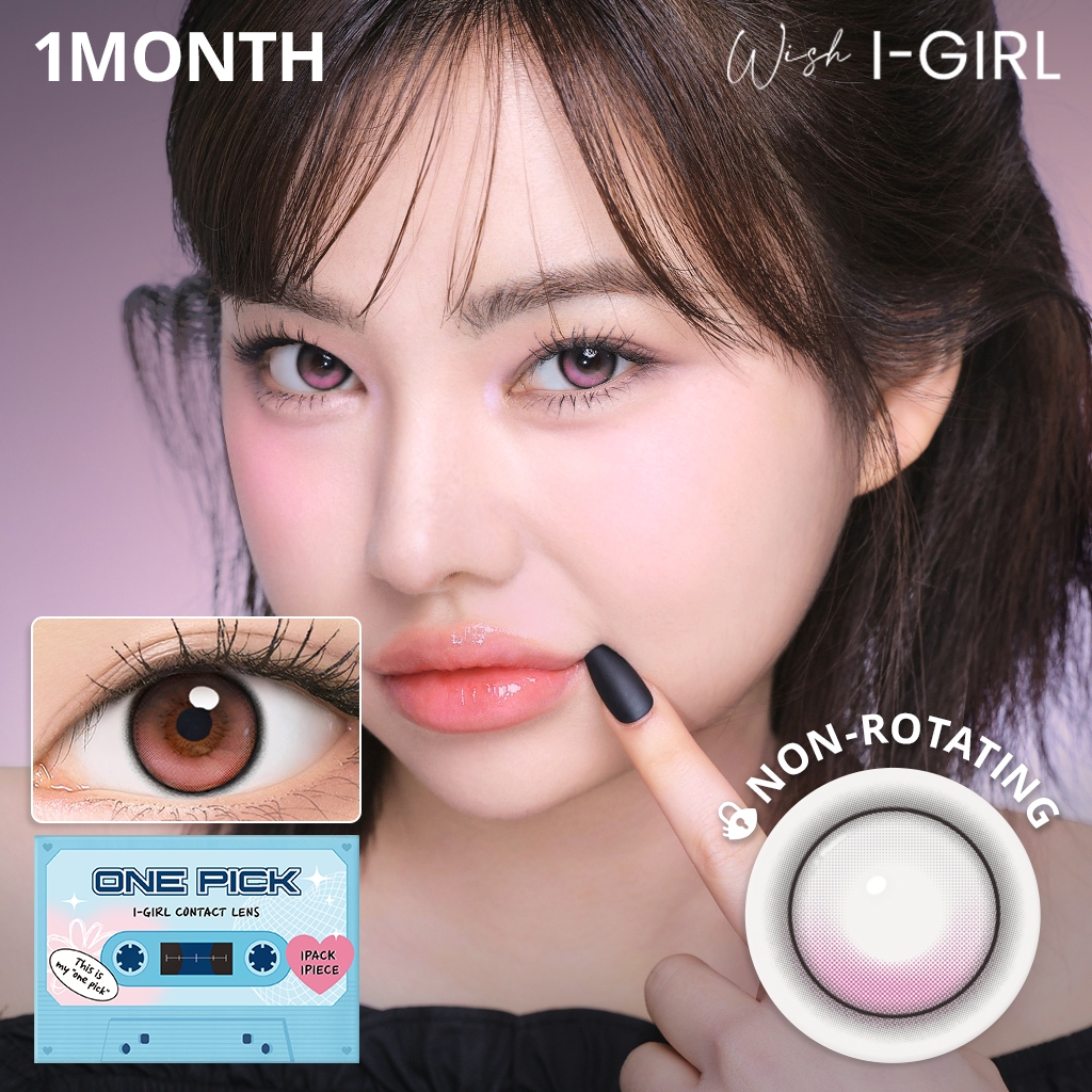 I-SHA One Pick Balance Peach Bloom คอนแทคเลนส์เกาหลี รายเดือน เลนส์ Lock ไม่หมุนระหว่างวัน มีค่าสายต