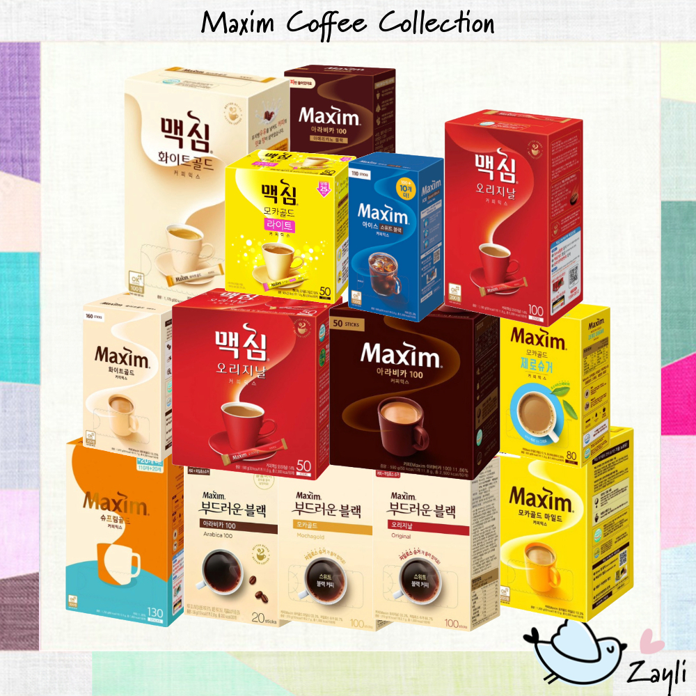 [Maxim] กาแฟผสมแท่งสําเร็จรูปเกาหลีMocha Gold / Supreme / White / Zero Sugar / Arabica / Black (50–170T)