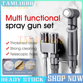 [✅SG Ready Stock] Wall Mounted Bidet Spray Set - Bathroom Shower Toilet Water Sprayer Gun Head Hose Kit Hanging Holder
