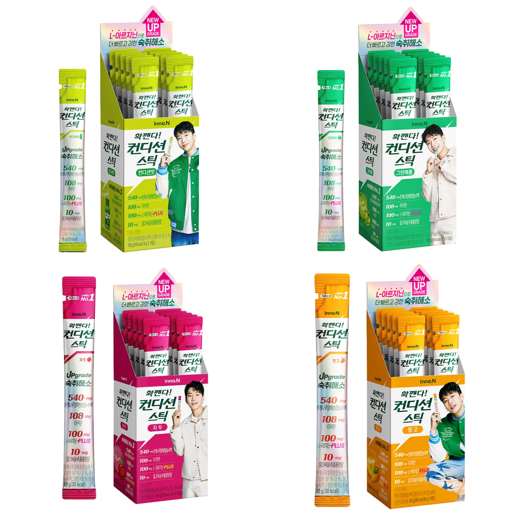 [สภาพ] Stick Hangover Relief 18g x 10p (180g) / 4 Flavours - Condition, Green Apple, Plum, Mango [จั