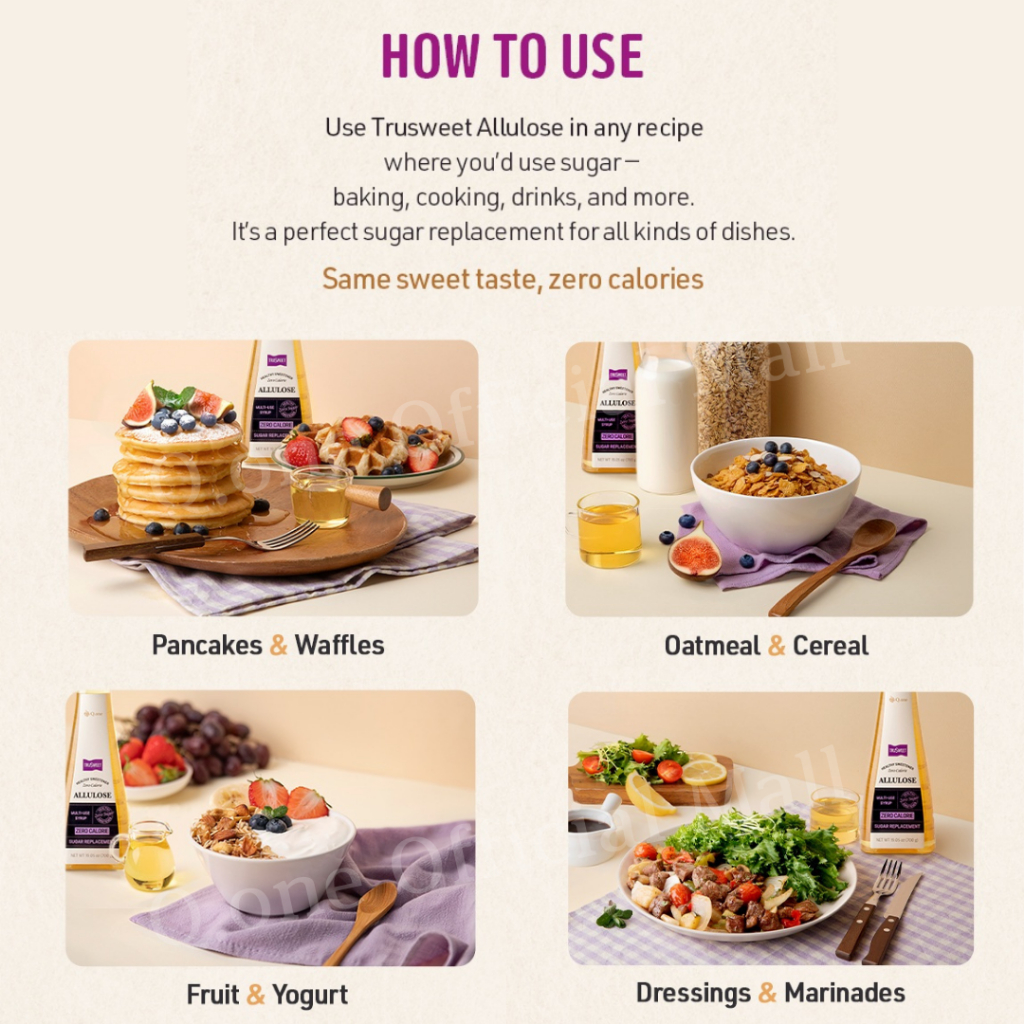 [Q.One] Trusweet Allulose 700g / Zero Calorie / Zero Sugar / Multi Use Syrup / พรีไบโอติก / สุขภาพดี - รูปที่ 7