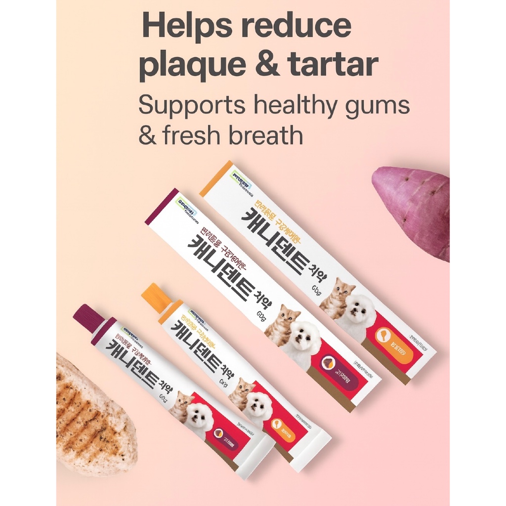 [Dongkook CANIDENT] ยาสีฟันสําหรับสัตว์เลี้ยง – Plaque & Tartar Control, Fresh Breath (60g)