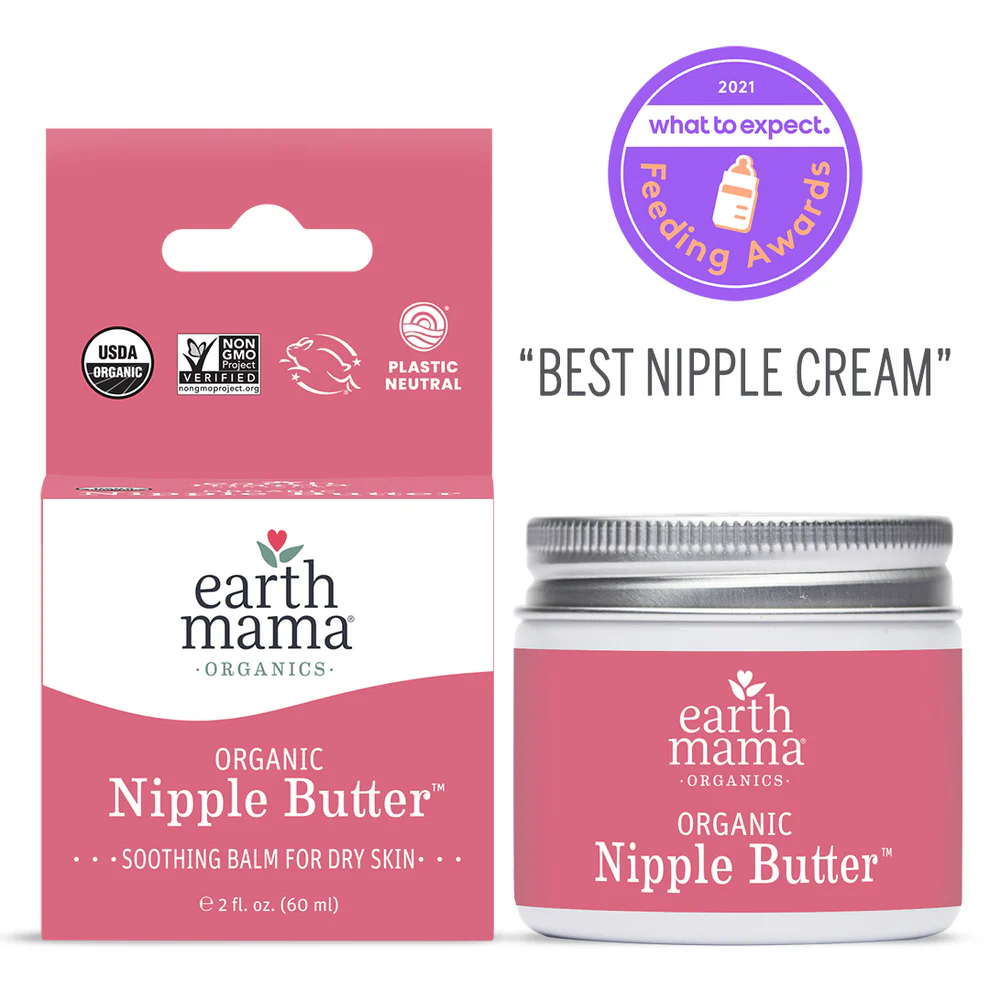 Earth Mama Organic Nipple Butter – Safe, Natural Maternity Care สําหรับแม่ตั้งครรภ์และให้นมบุตร