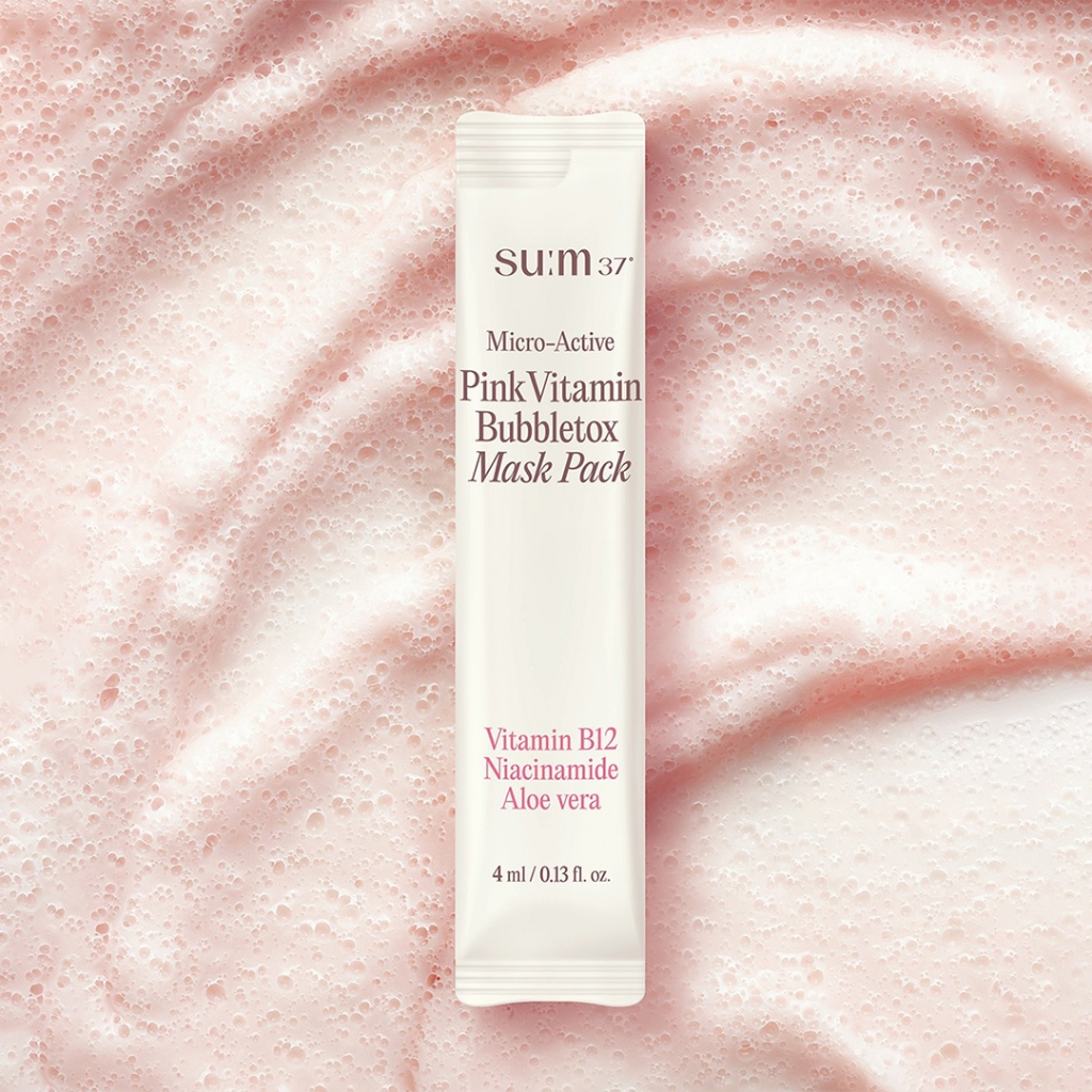 SU:M37 Micro-Active Pink Vitamin Bubbletox Mask Pack 4ml*14 | มาส์กบำรุงรูขุมขน อ่อนโยน ผิวกระจ่างใส บับเบิ้ลมาส์ก ช่วยทำความสะอาดล้ำลึก Brightening Gentle Pore Care Bubble Mask | LG BEAUTY OFFICIAL — صورة 7
