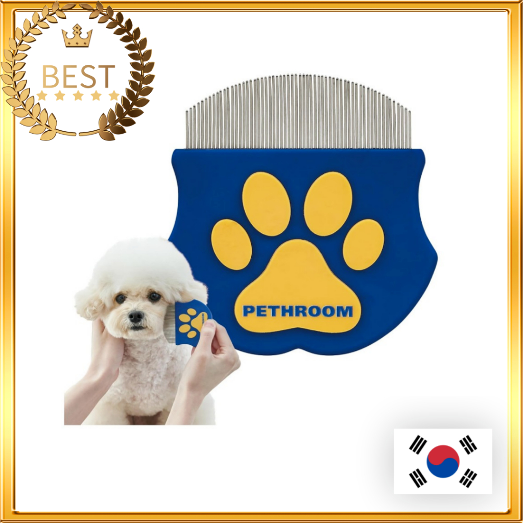 [PETHROOM] Easy Facial Comb | Pet Eye Booger Remover Comb หวีหน้าง่าย สําหรับแมวและสุนัข | หวีโลหะฟันละเอียดหัวกลมสําหรับคราบน้ําตา | เครื่องมือทําความสะอาดและตัดแต่งขนสแตนเลส | ตาสุนัข