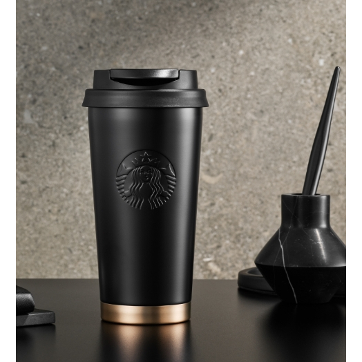 【พร้อมส่ง】2024 แก้วสตาร์บัคส์เกาหลี Starbucks Korea Black Matte Elma Tumbler 473ml/ 16oz