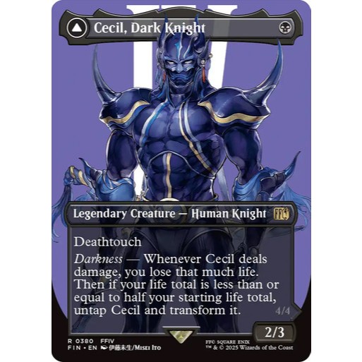 MTG Final Fantasy - Cecil, Dark Knight // Cecil, Redeemed Paladin ไร้ขอบ Non Foil