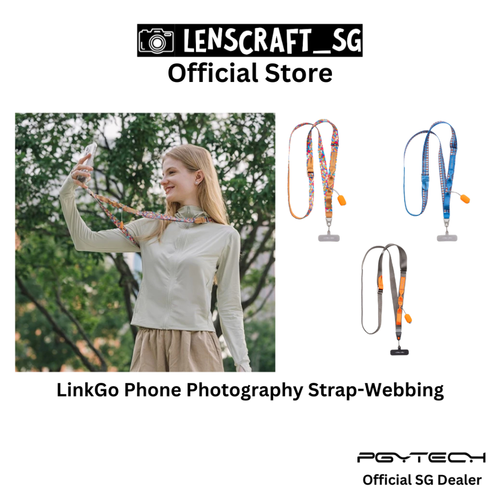 PGYTECH LinkGo โทรศัพท์การถ่ายภาพสายรัด-คอ/สายรัดข้อมือสําหรับมือถือและกล้องใช้
