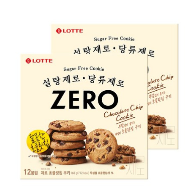 Lotte Confectionery Zero คุกกี้ช็อกโกแลตชิป 12p, 168g, 2p