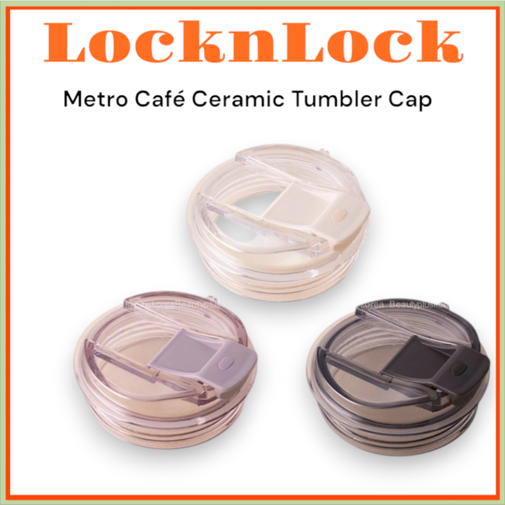 [LocknLock] Metro Café Ceramic Tumbler Cap LHC4357CAP (Ivory / Lavender / Black)