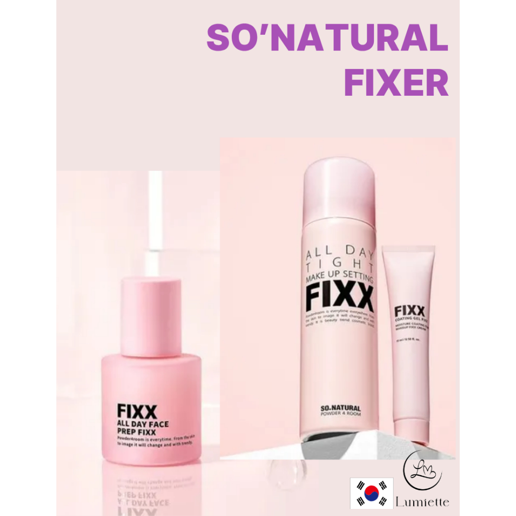 SO NATURAL ALL DAY MAKEUP FIXER SET (75ml Fixer + 15ml Gel Fixer + 30ml Prep Fixx)