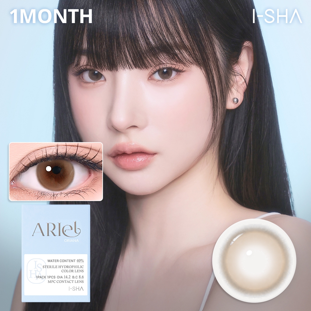 I-SHA ORIANA ARIEL Brown คอนแทคเลนส์เกาหลี รายเดือน มีค่าสายตา Silicone Hydrogel