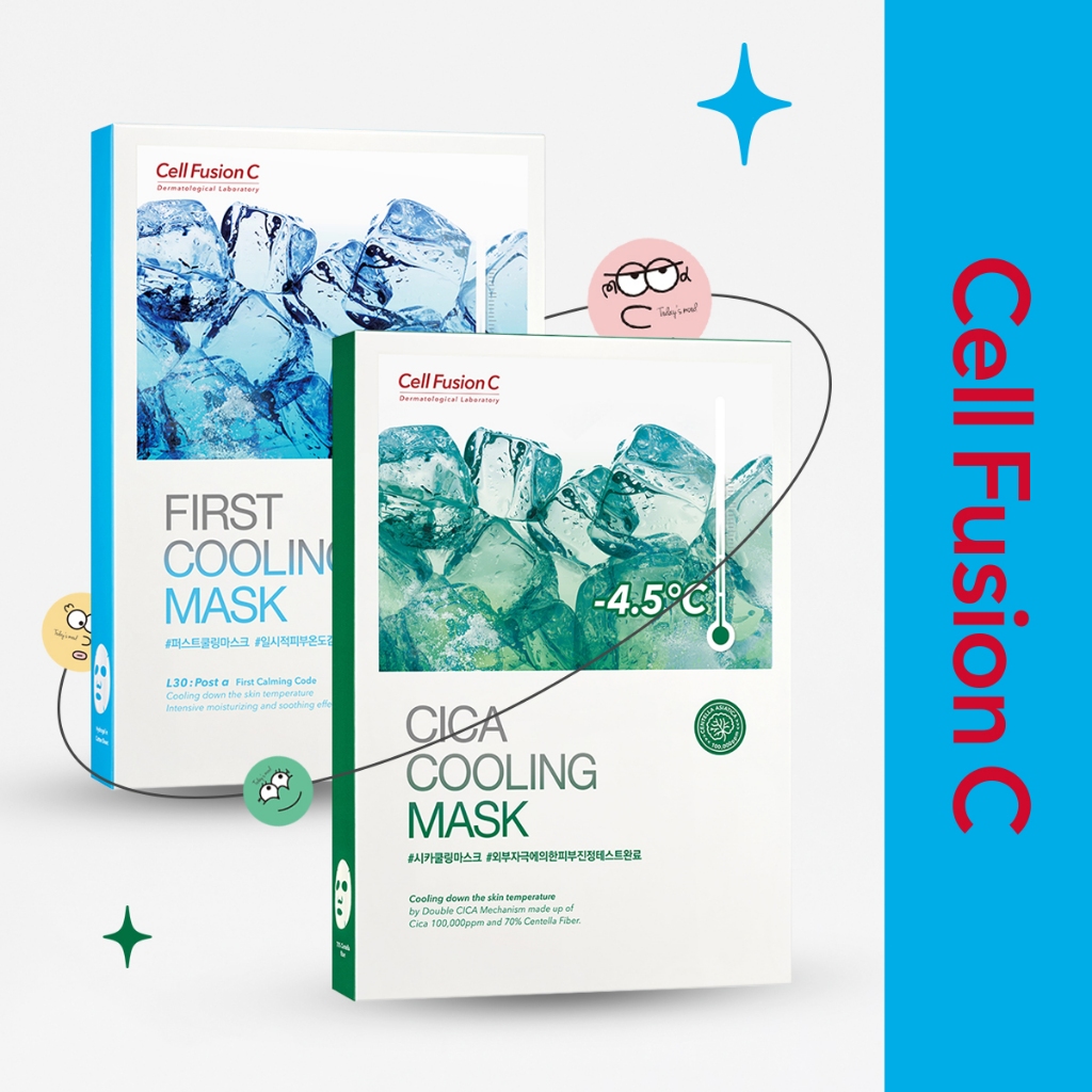 [Cell Fusion C] (1+1)First Cica Alpha Cooling Mask | มาส์ก Oliveyoung Soothing Calming Sheet