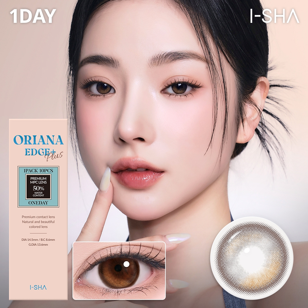 I-SHA Oriana Edge Plus Brown คอนแทคเลนส์เกาหลี รายวัน มีค่าสายตา 10P