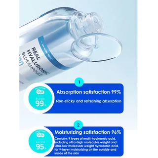(READY TO SHIP) [WELLAGE] REAL HYALURONIC BLUE 100 AMPOULE 60ml 1+1 (หลัก + รีฟิล)_จากเกาหลี