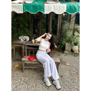 Aurora 🛒พร้อมส่ง🚚 (รูปถ่ายจากงานจริง)เสื้อสายเดี่ยวไหมพรม คล้องคอ สไตล์เกาหลีแบบแซ่บมาก ผ้านิ่มใส่สบาย