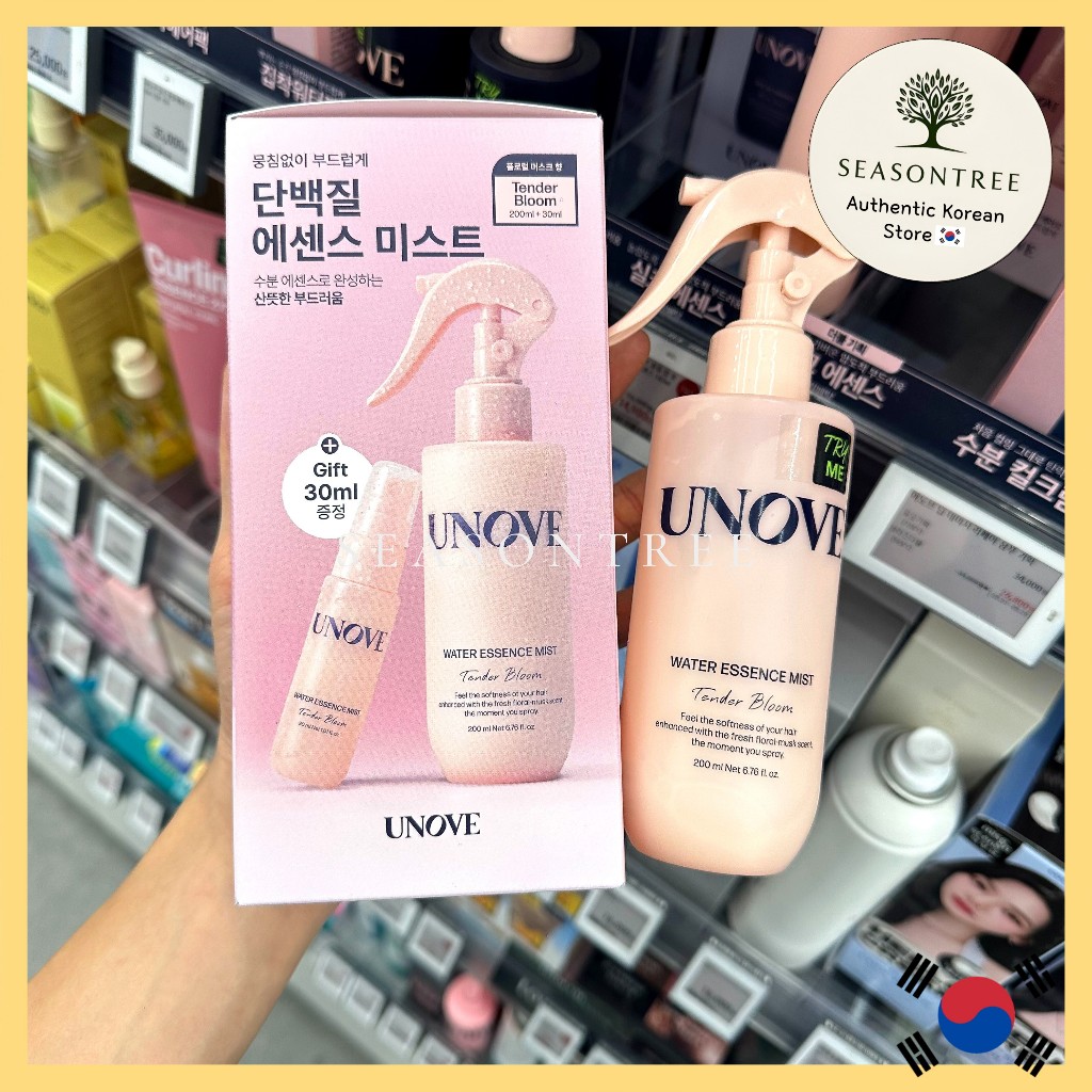 [Unove] Water Essence Hair Mist 200ml + 30ml – สเปรย์ลีฟอินน้ําหนักเบาสําหรับผมแห้งเสีย