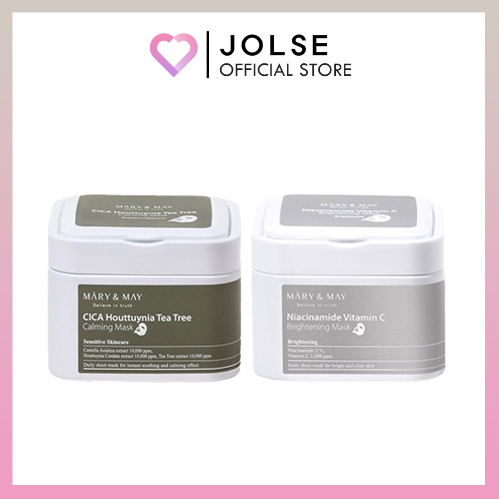 Mary&may CICA Houttuynia Tea Tree Calming Mask 30ea 400g / Niacinamide Vitamin C Brightening Mask 30ea 400g