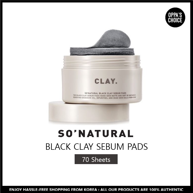 So NATURAL แผ่น BLACK CLAY SEBUM 70 แผ่น (EXP 2025.04.14)