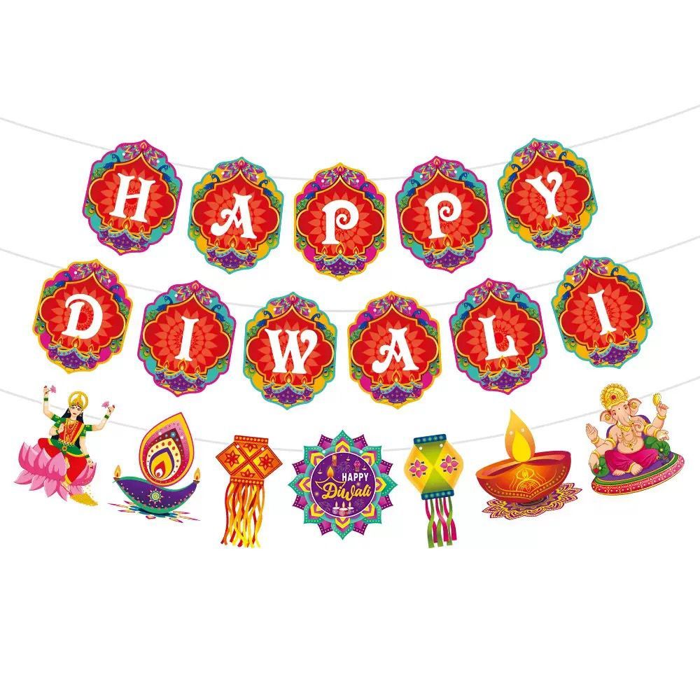 Happy Diwali Deepavali Deco แบนเนอร์ Diwali Deepavali กิจกรรมช้อปปิ้งโรงเรียนโรงแรมแบนเนอร์ Deco Dee