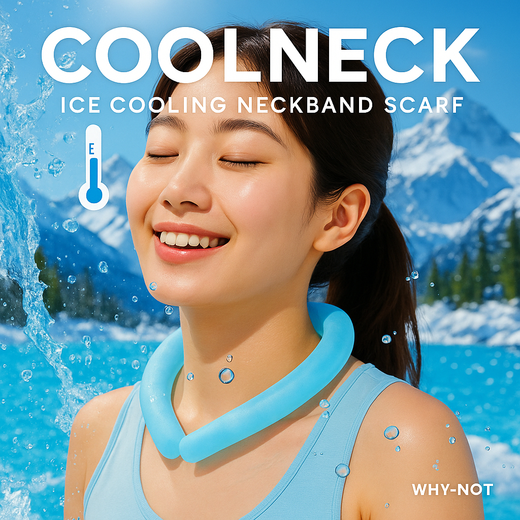 ผ้าพันคอสายคล้องคอระบายความร้อนด้วยน้ําแข็ง COOLNECK | 18°C หลอดทําความเย็นแบบเร็ว | เทคโนโลยี PCM ป