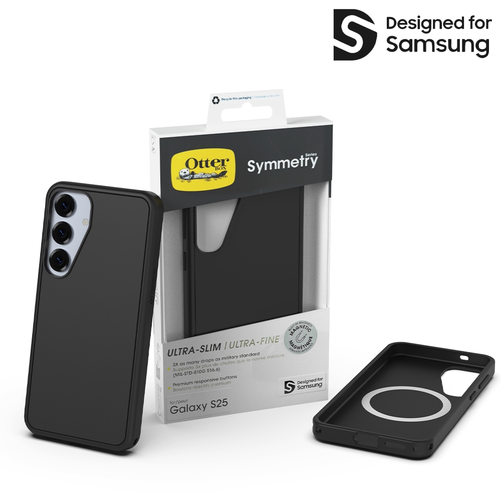 เคส Samsung Galaxy S25/S25 Plus Symmetry Magnet - สีดํา