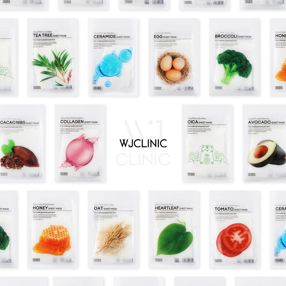 [TENZERO] Solution SHEET MASK (12 TYPES) 25ml / 0.84 fl. ออนซ์ x 10EA MASK SHEETS เครื่องสําอางเกาหล